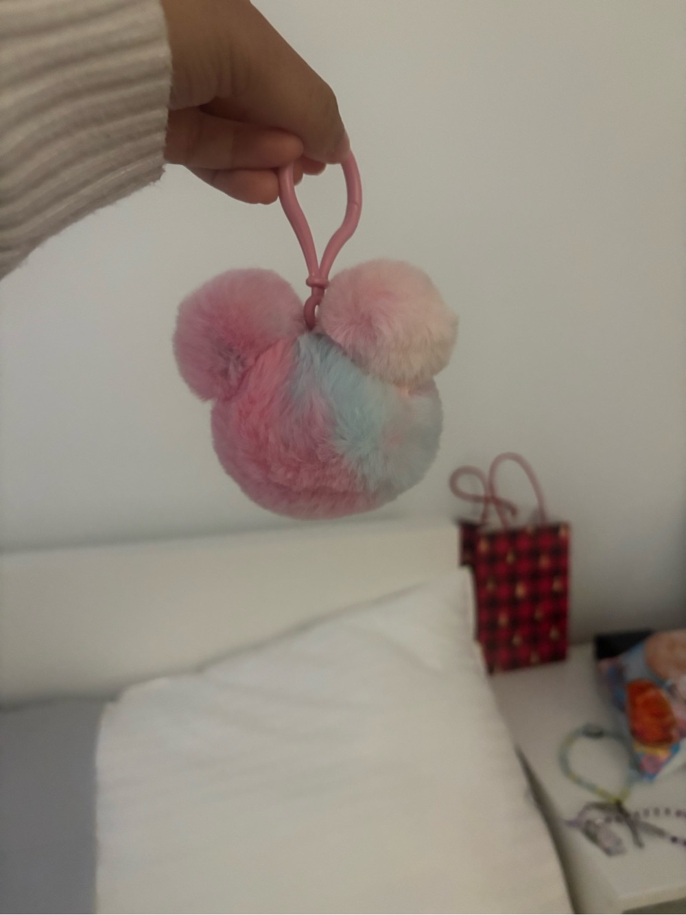 Mickey Keychain for Kids - Pastel Pink Multi